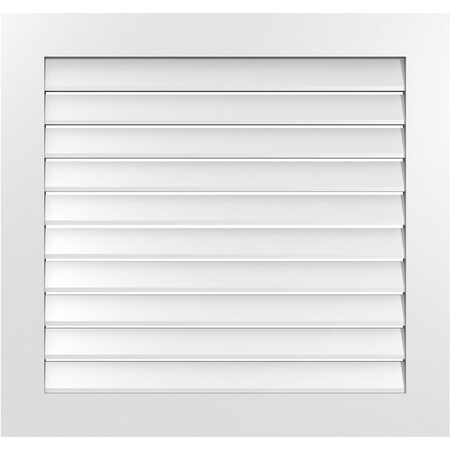 Ekena Millwork Vertical Surface Mount PVC Gable Vent: Functional, w/ 3-1/2"W x 1"P Standard Frame, 36"W x 34"H GVPVE36X3401SF